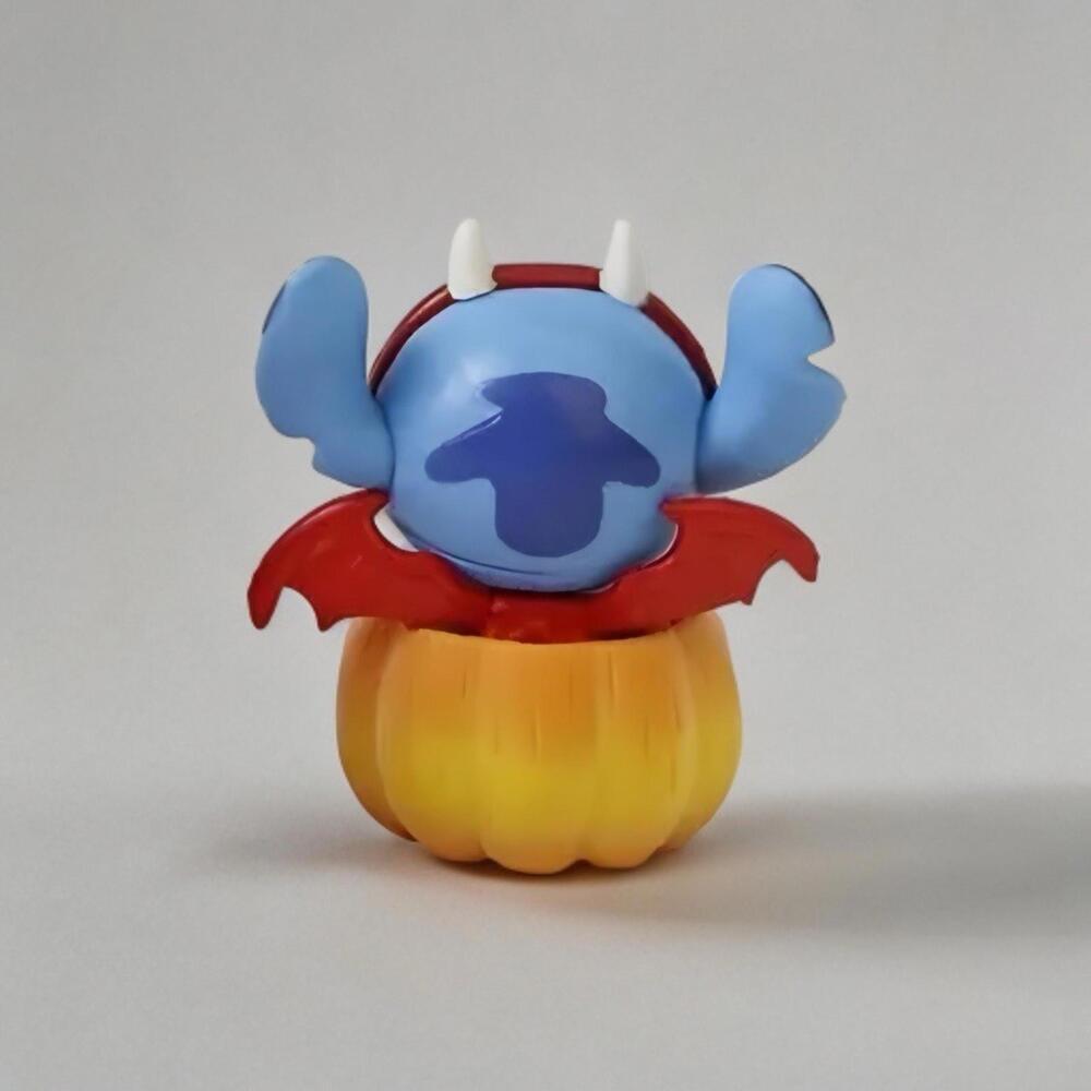 Stitch Figurine - Halloween Devil In Pumpkin, Kawaii Spooky Collectible 2.75” - Picture 2 of 2